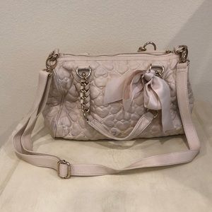 Betsey Johnson Cream Leather Handbag